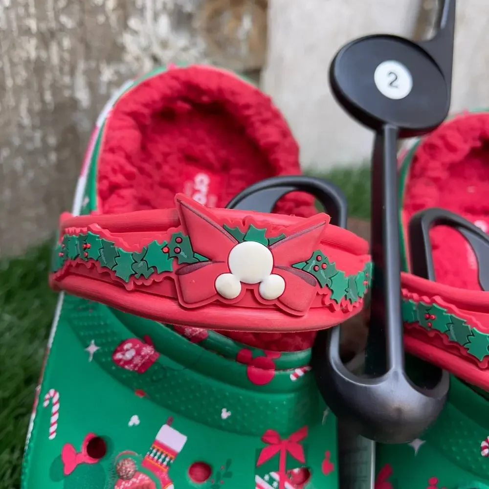 CROCS Mickey Mouse Christmas Holiday Lined Youth Clogs J2